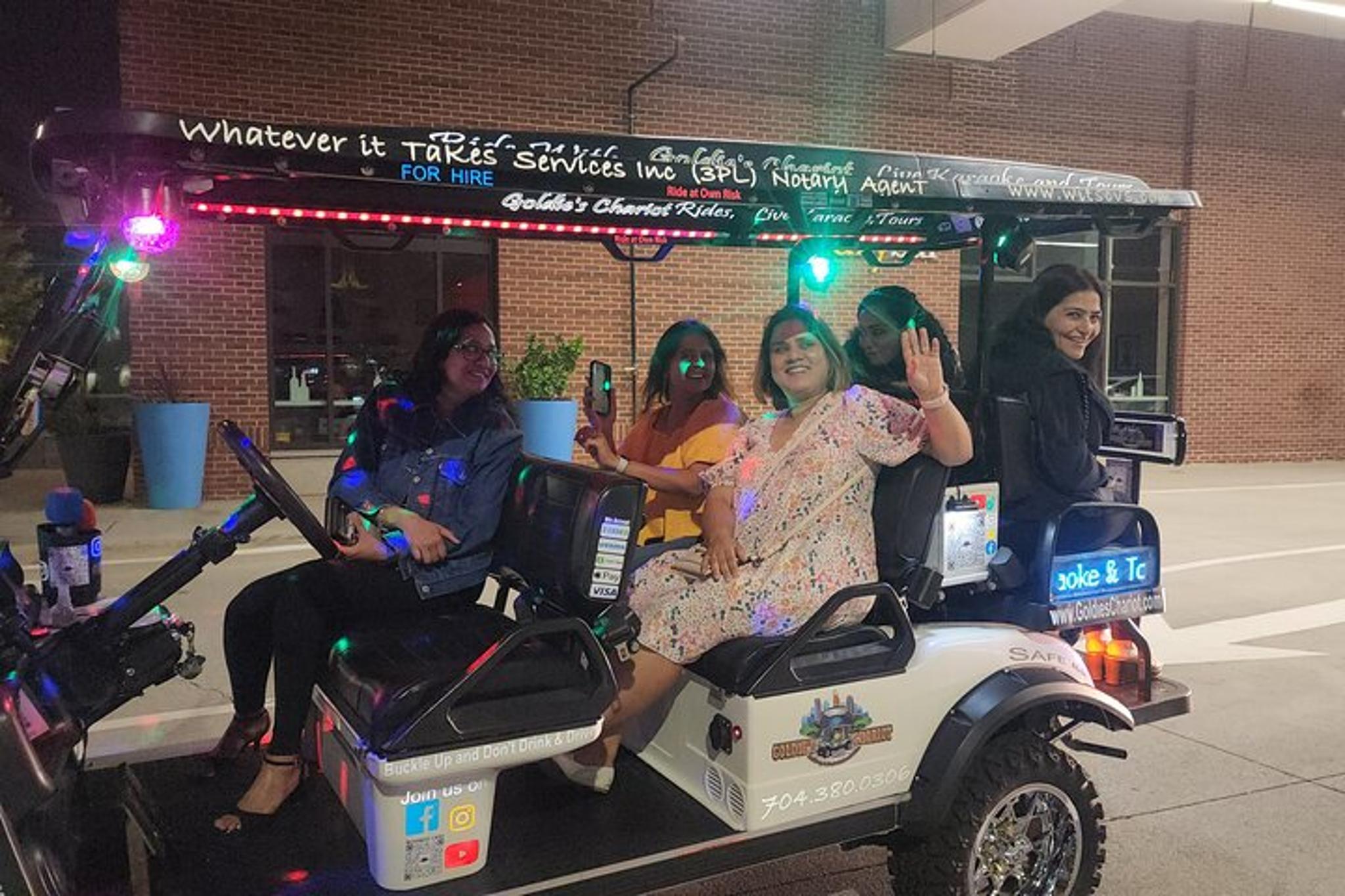 Charlotte Bar Crawl on a Disco Golf Cart