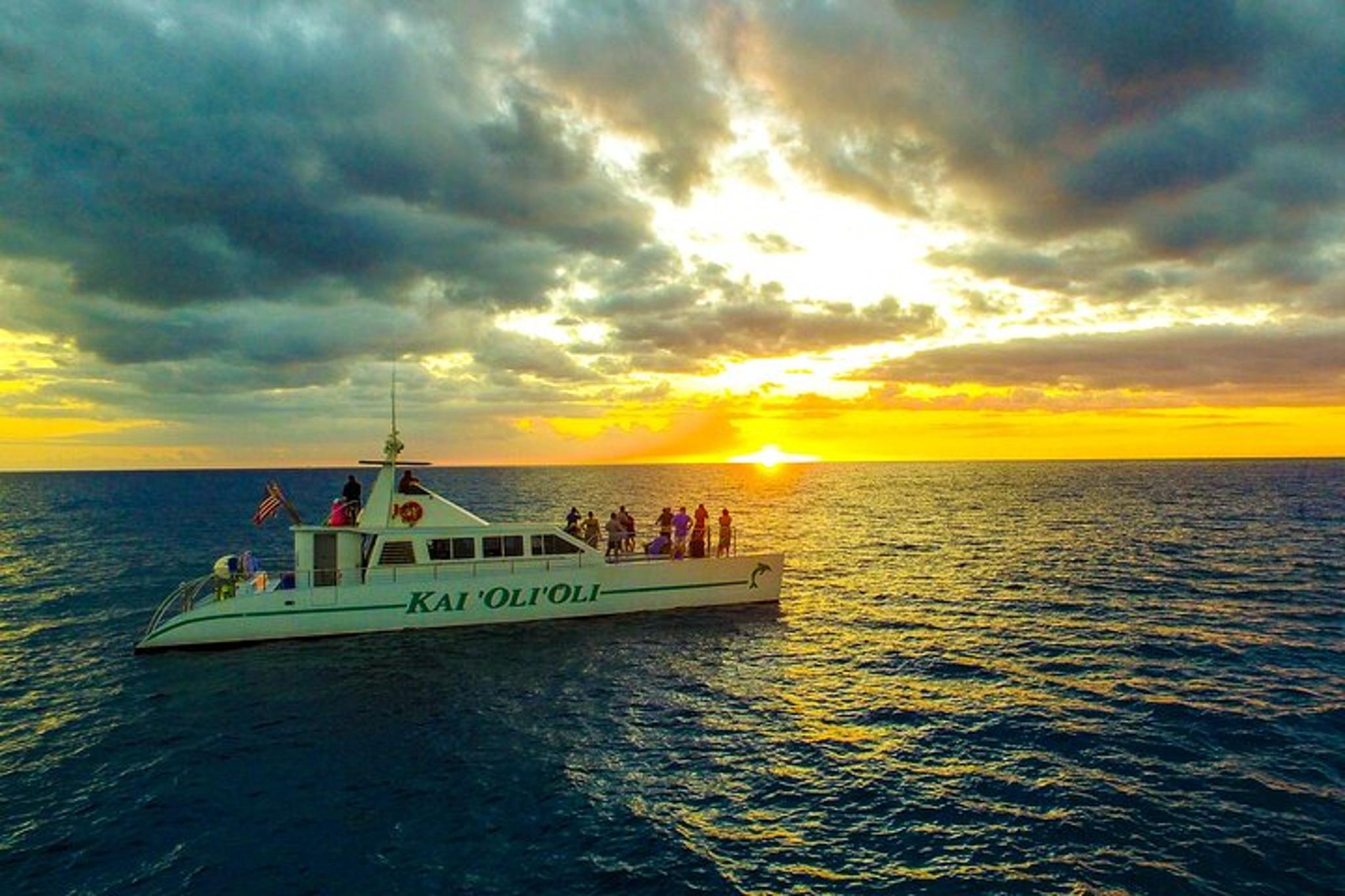 Oahu Dolphin Watch and Snorkeling Cruise at Sunset - Image 1