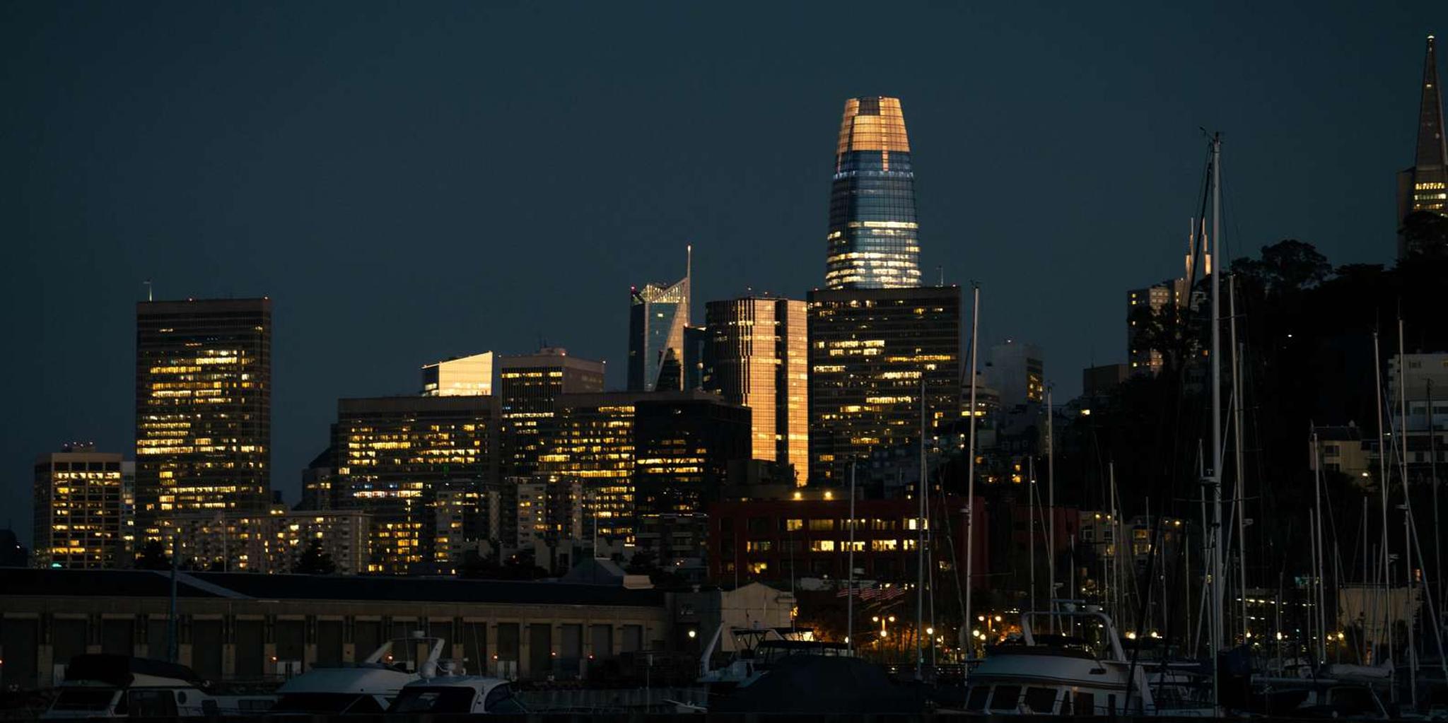 San Francisco City Lights Sail Under the Full Moon - Image 2