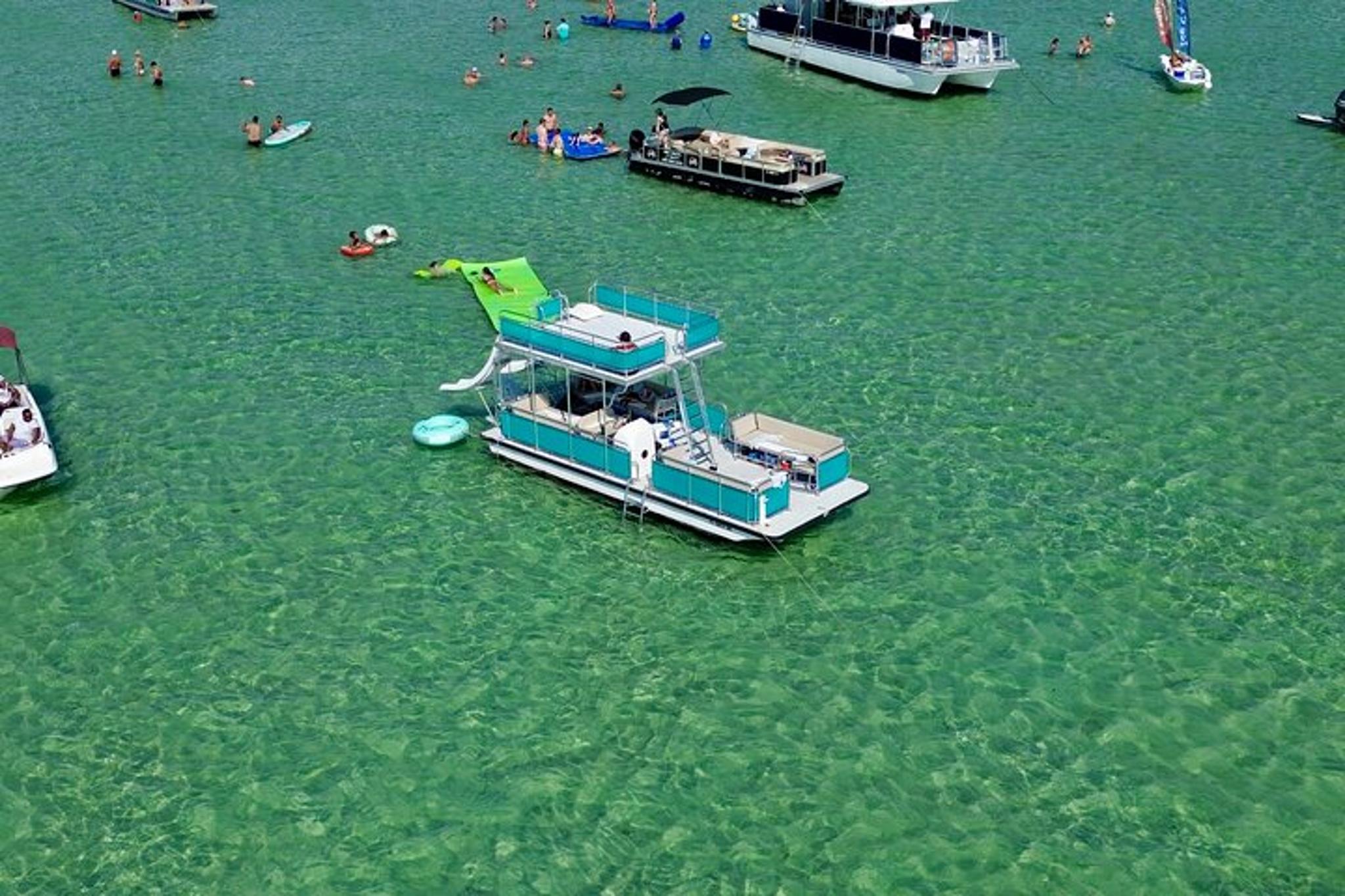 Destin Crab Island Pontoon Charter with Slides - Image 3