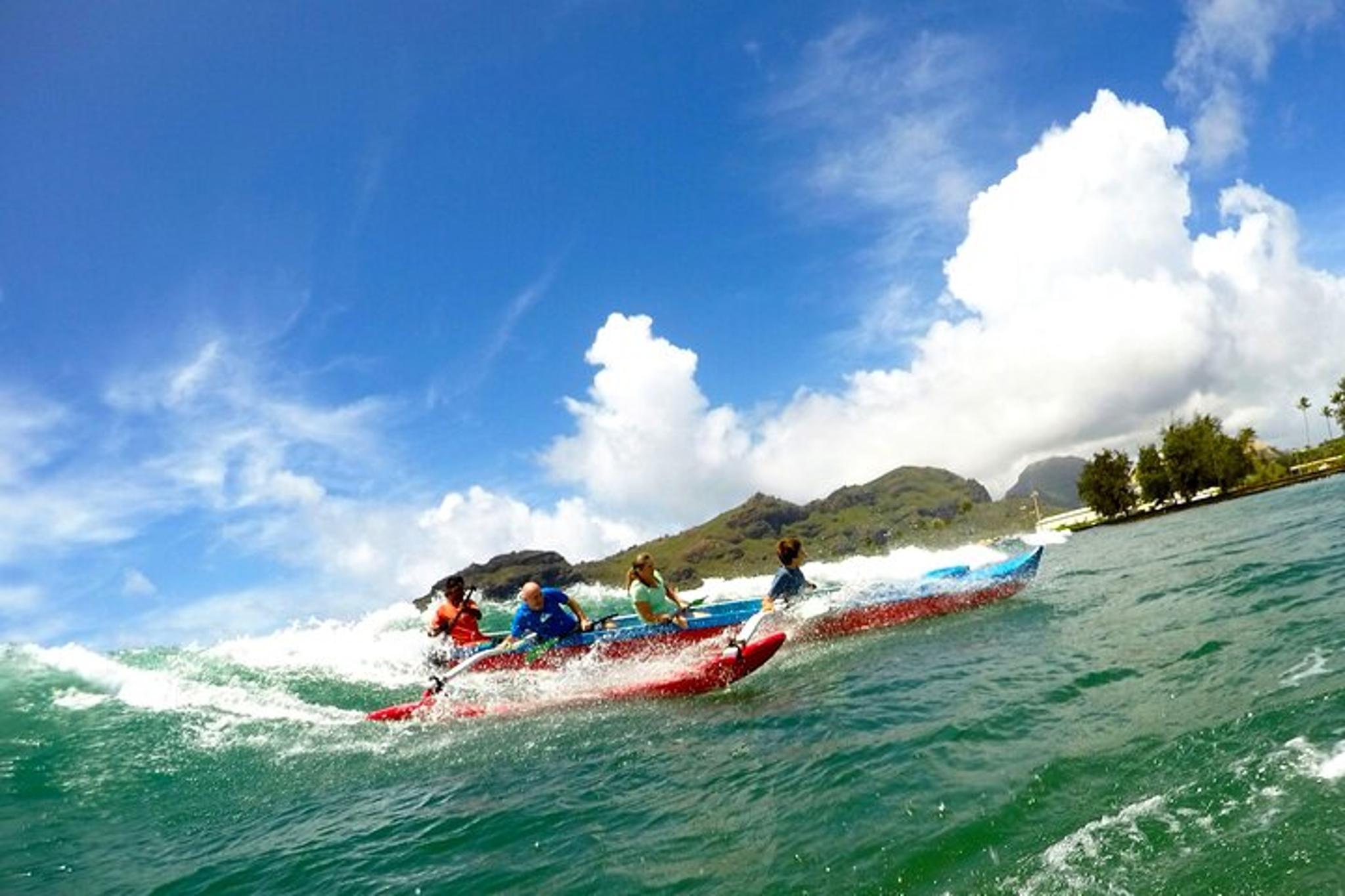 Kalapaki Beach Outrigger Canoe Surfing