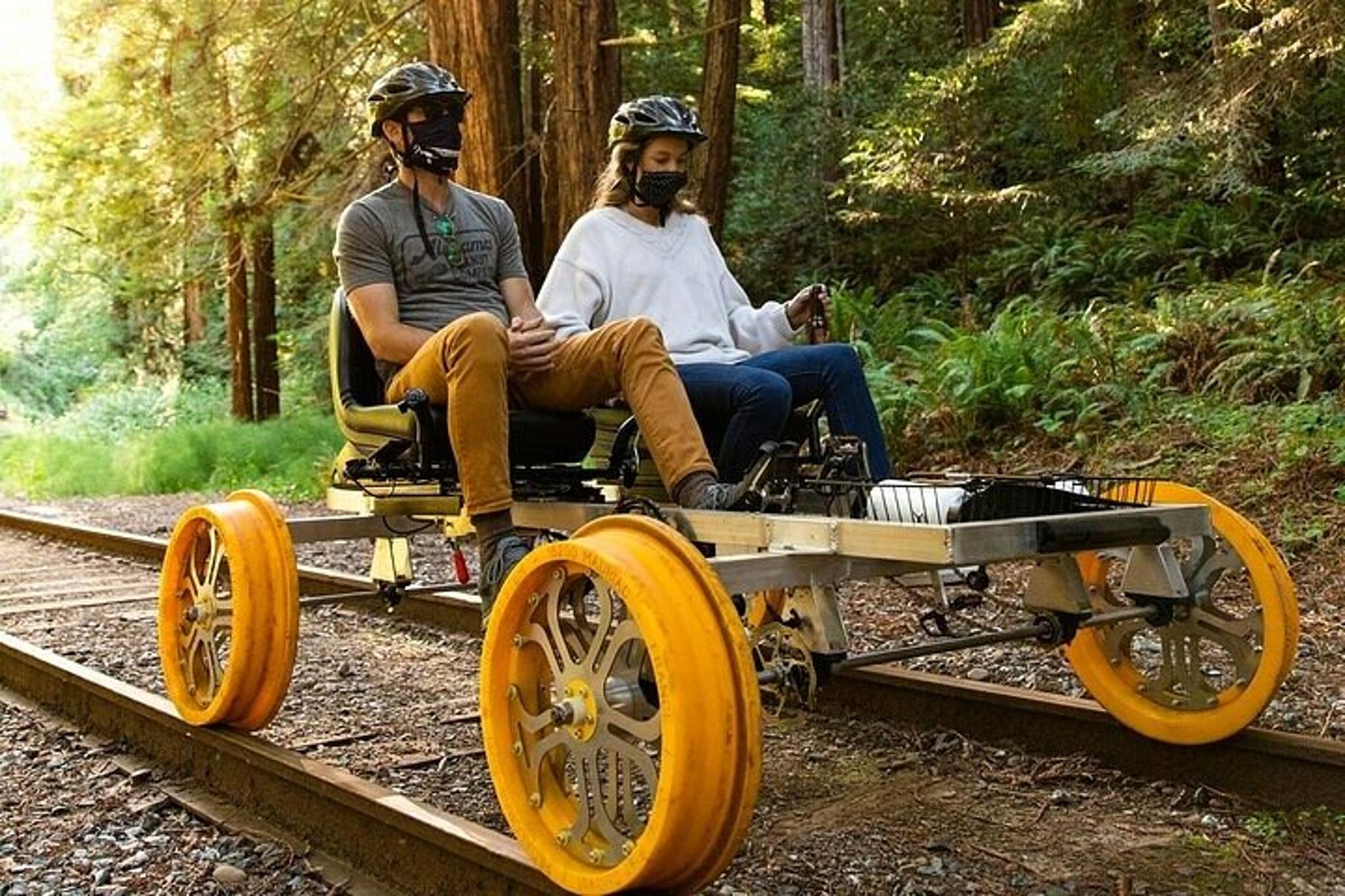 Fort Bragg Railbike Tour Along Pudding Creek