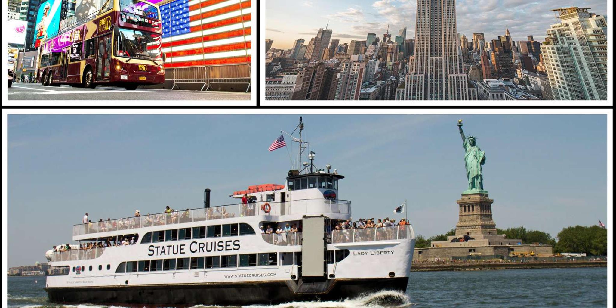 New York City Hop-on Hop-off Bus Tour with Empire State Building and Statue of Liberty