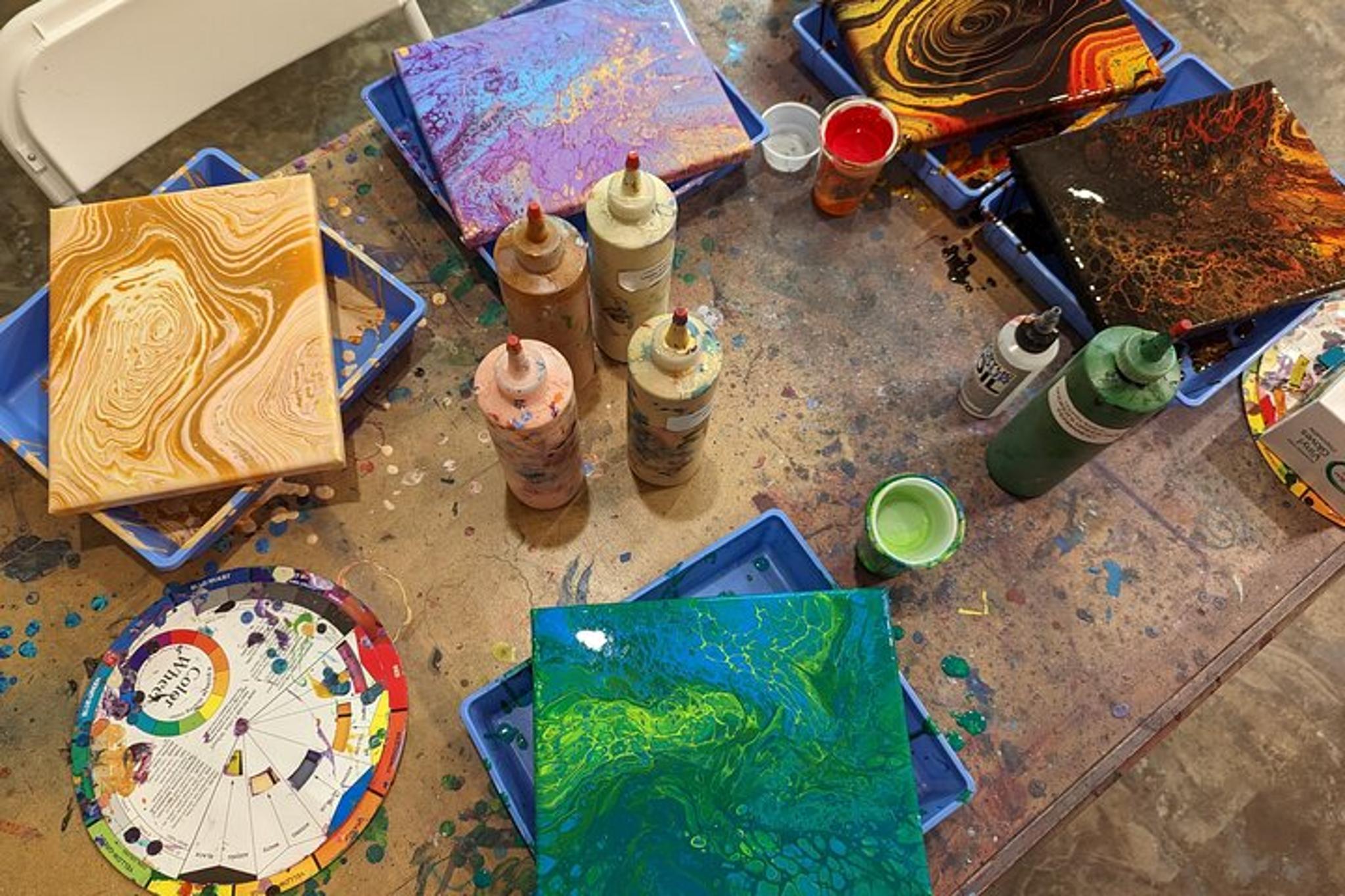 Estes Park Acrylic Pour Painting Class - Image 4