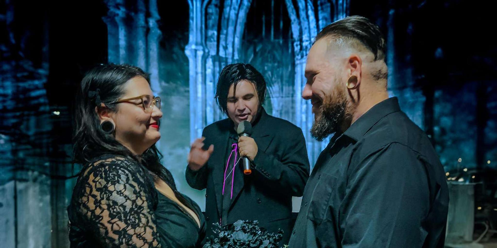 Las Vegas Gothic Wedding Ceremony with Photography