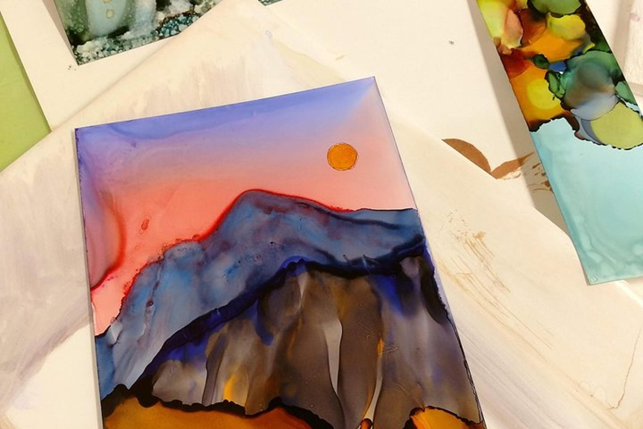 Estes Park Alcohol Ink Landscape Art Class - Image 2