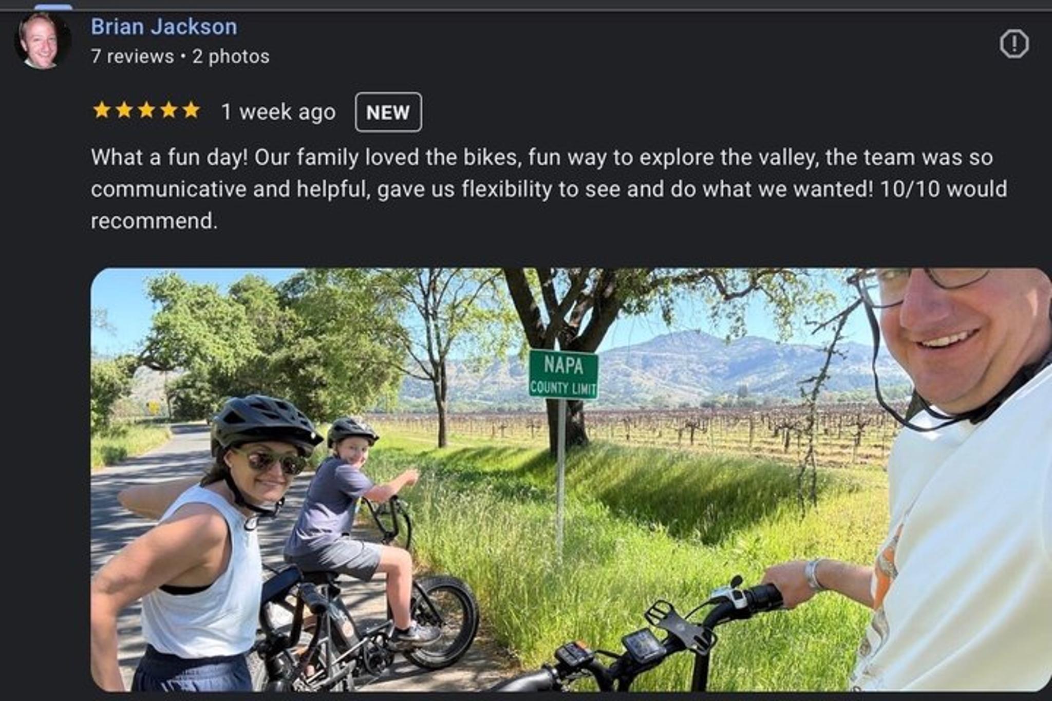 Napa E-Bike Rental with Picnic Lunch