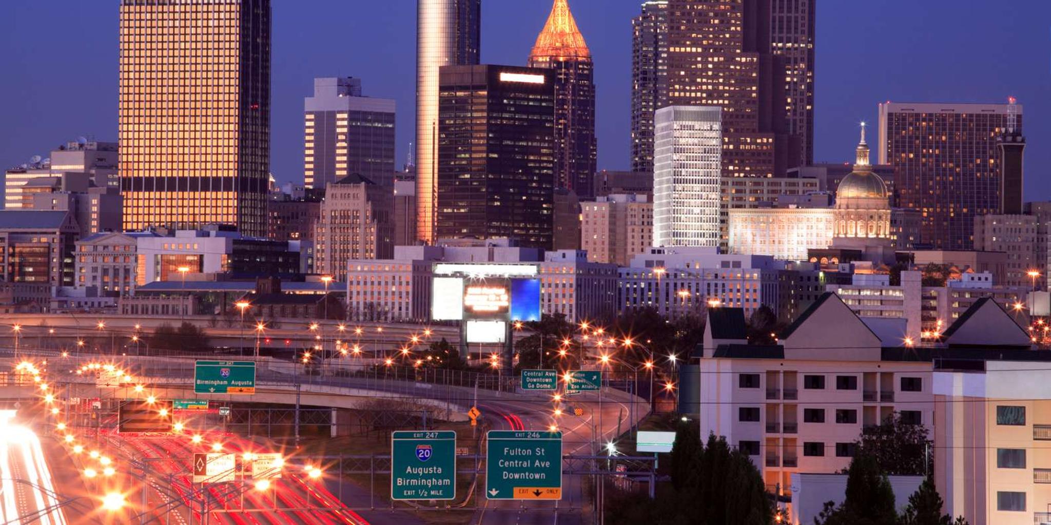Atlanta City Lights Night Tour with Dinner Stop