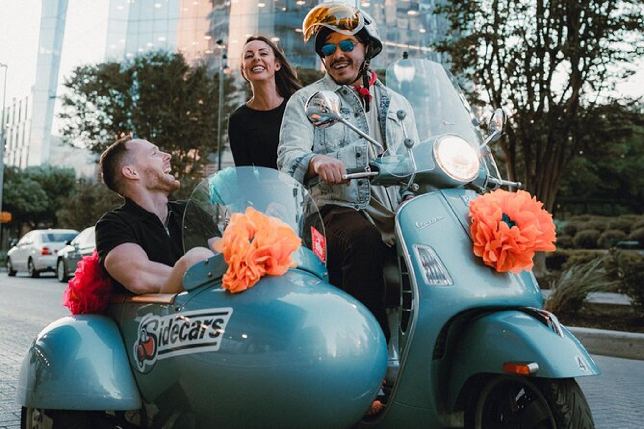 San Antonio Vespa Sidecar Tour with Tacos 1.5 hr