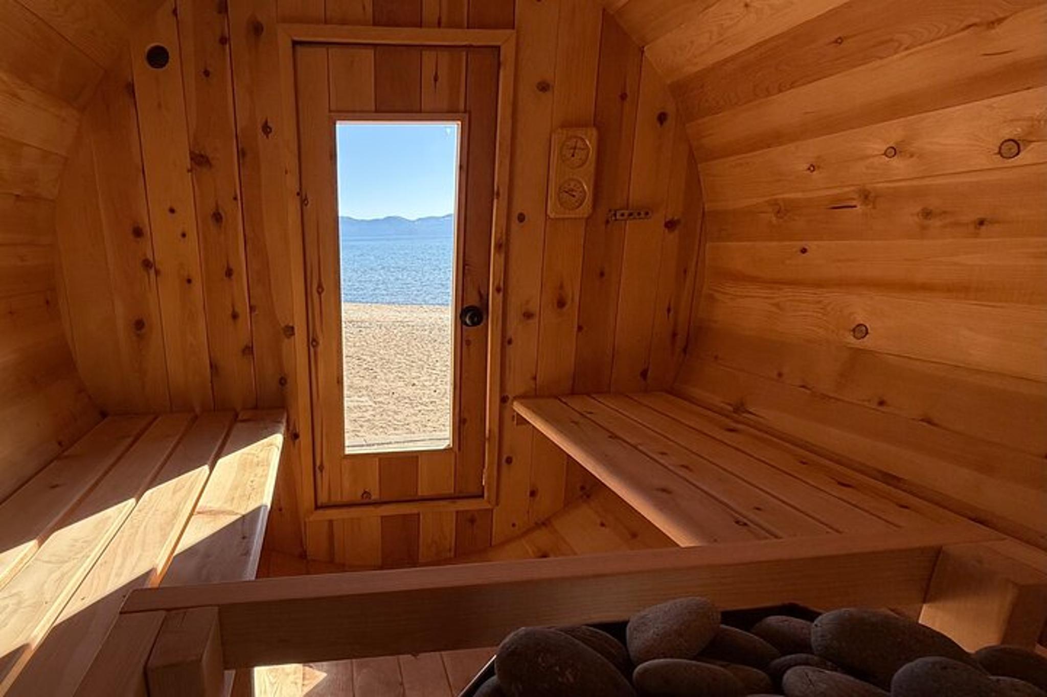 Lake Tahoe Beach Sauna Experience
