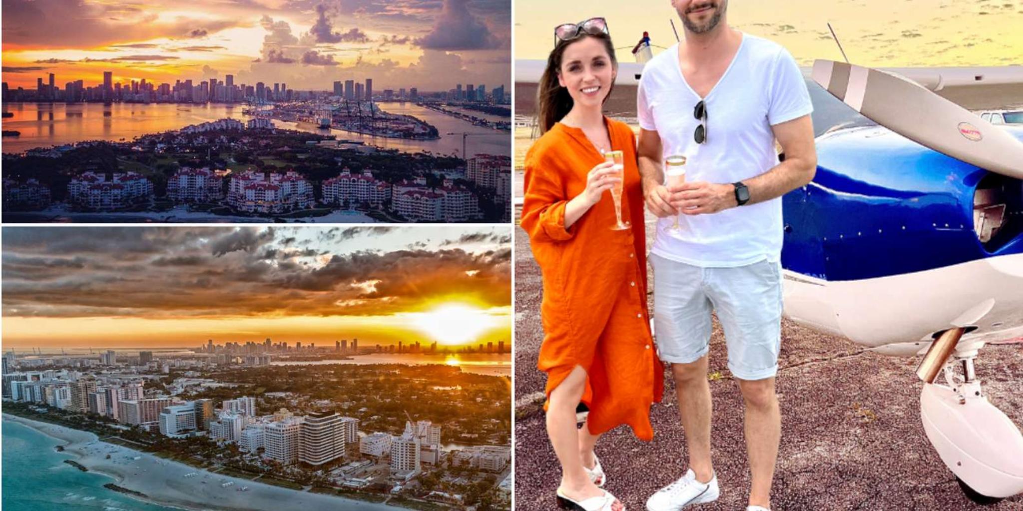 Miami Airplane Tour at Sunset