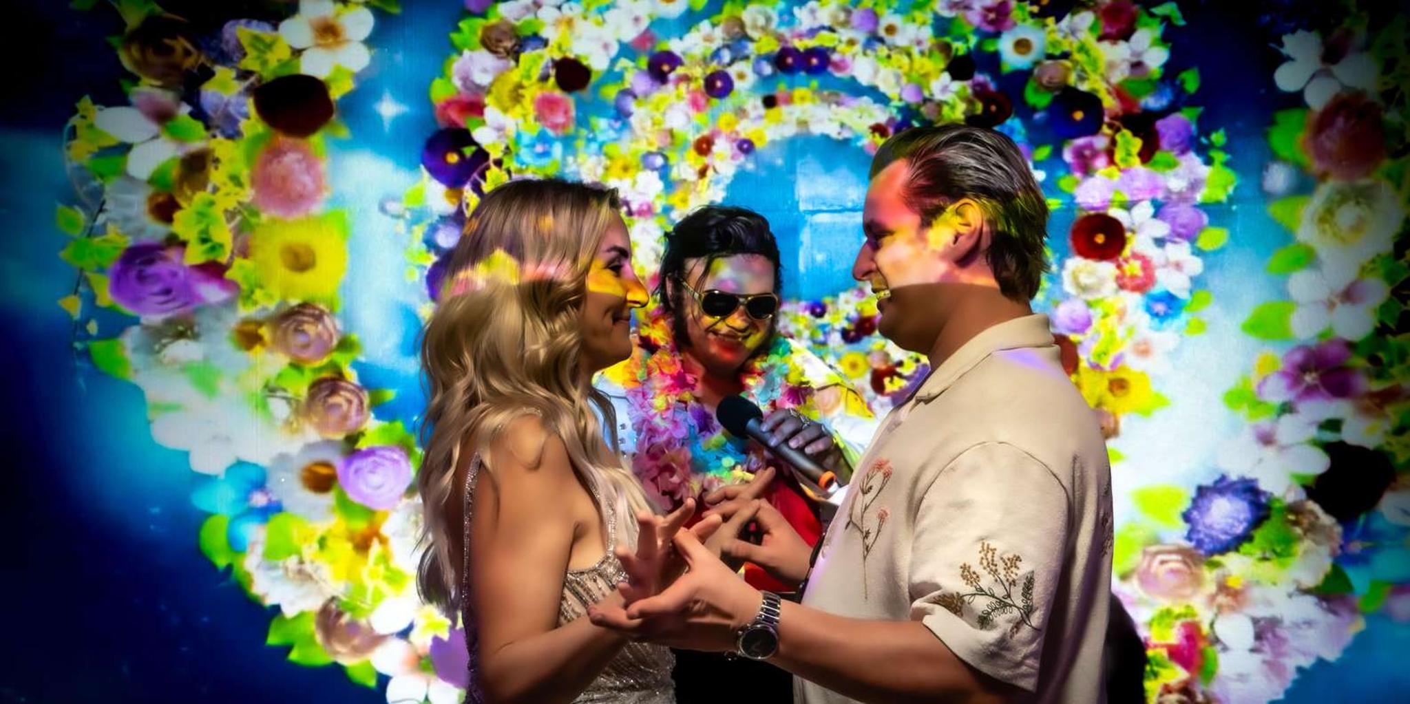 Las Vegas Elvis Wedding with Sign Photos - Image 2