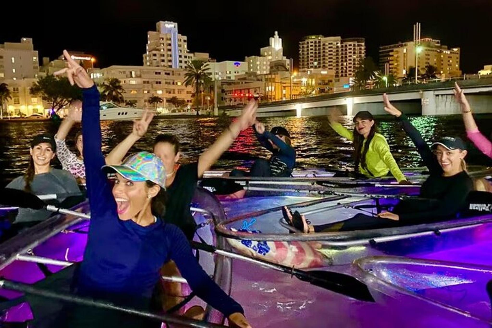 Miami Beach Night Clear Kayaking Glow Tour 90 min