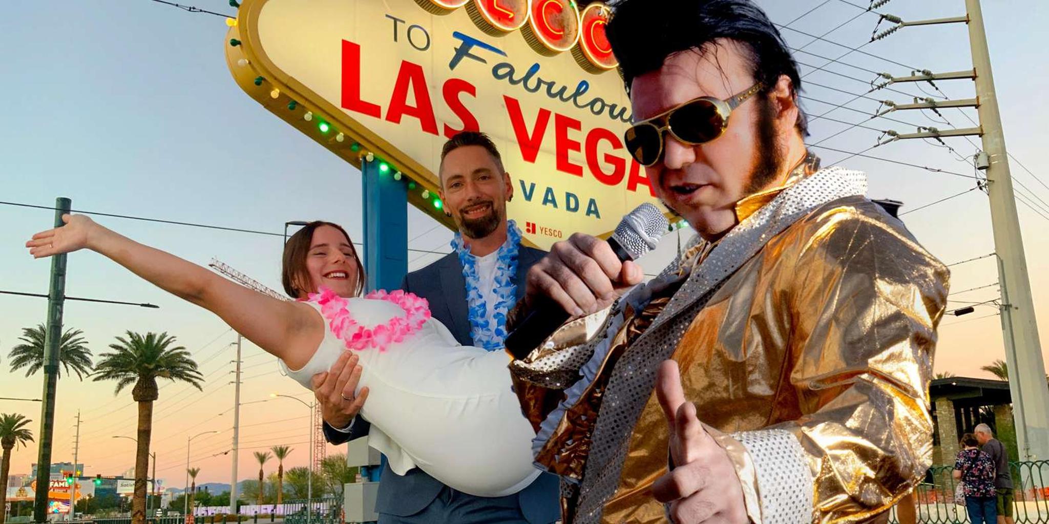 Las Vegas Elvis Wedding or Vow Renewal at Welcome Sign - Image 6
