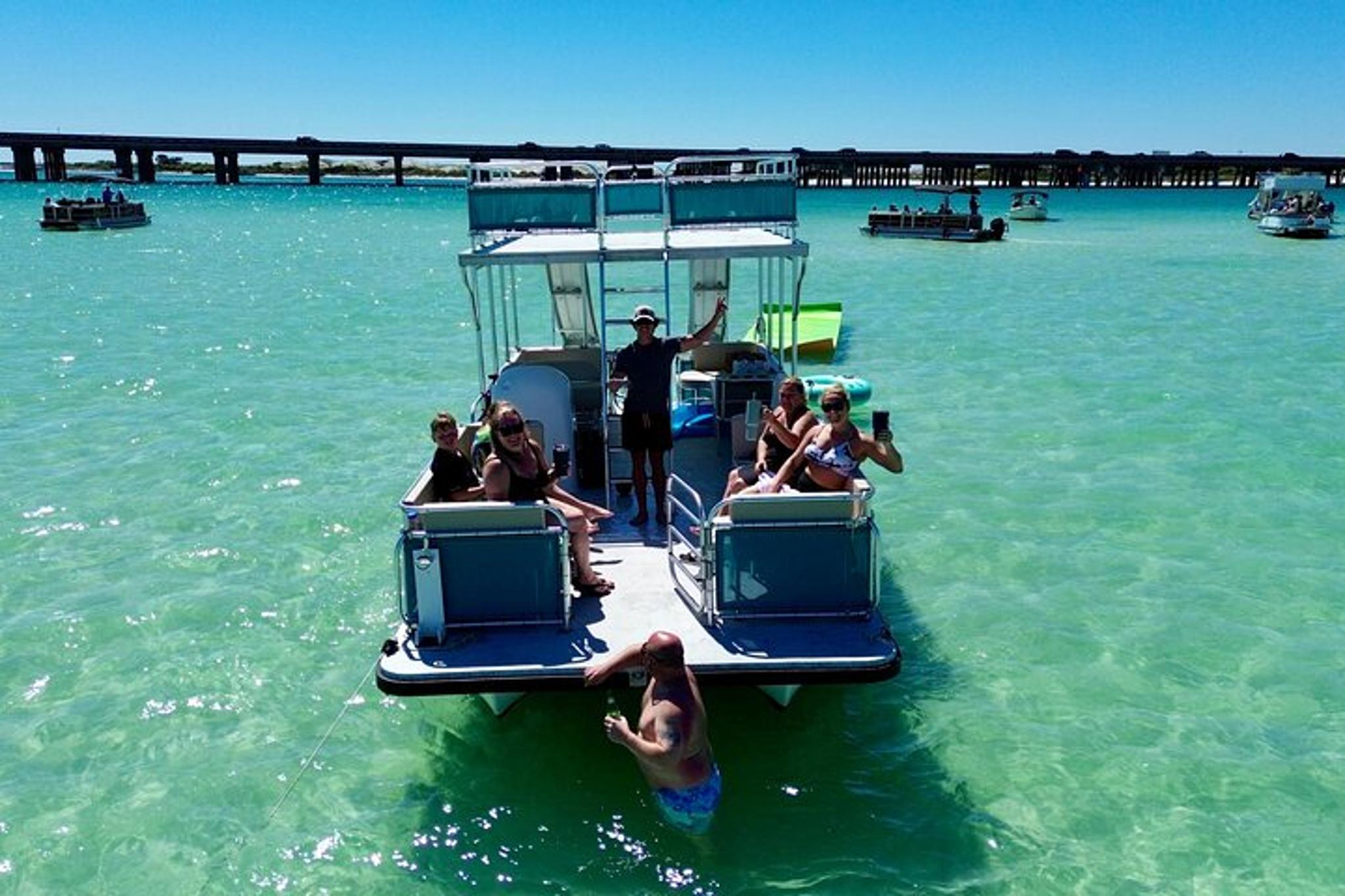 Destin Crab Island Pontoon Charter with Slides - Image 4