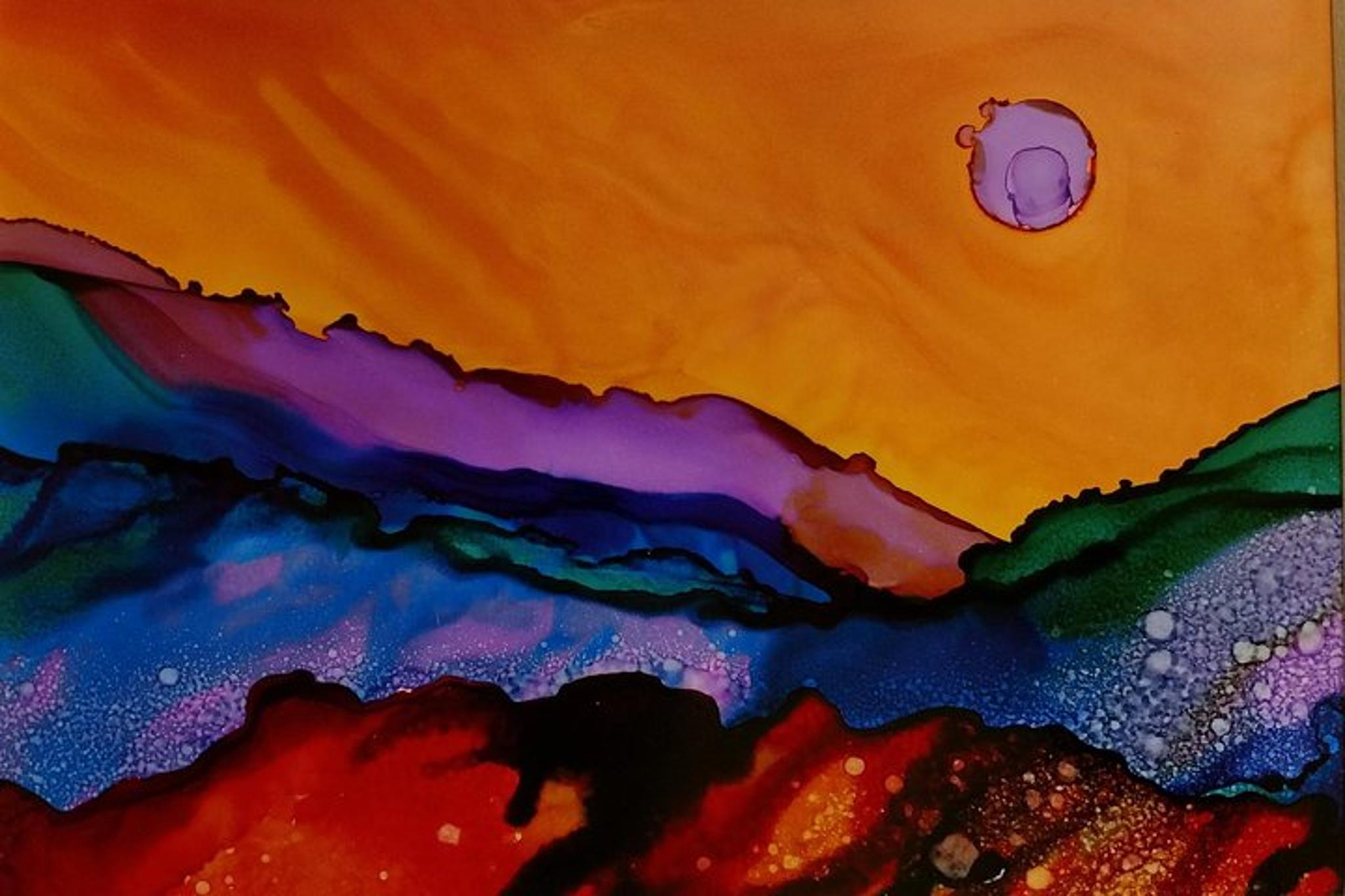 Estes Park Alcohol Ink Landscape Art Class - Image 3