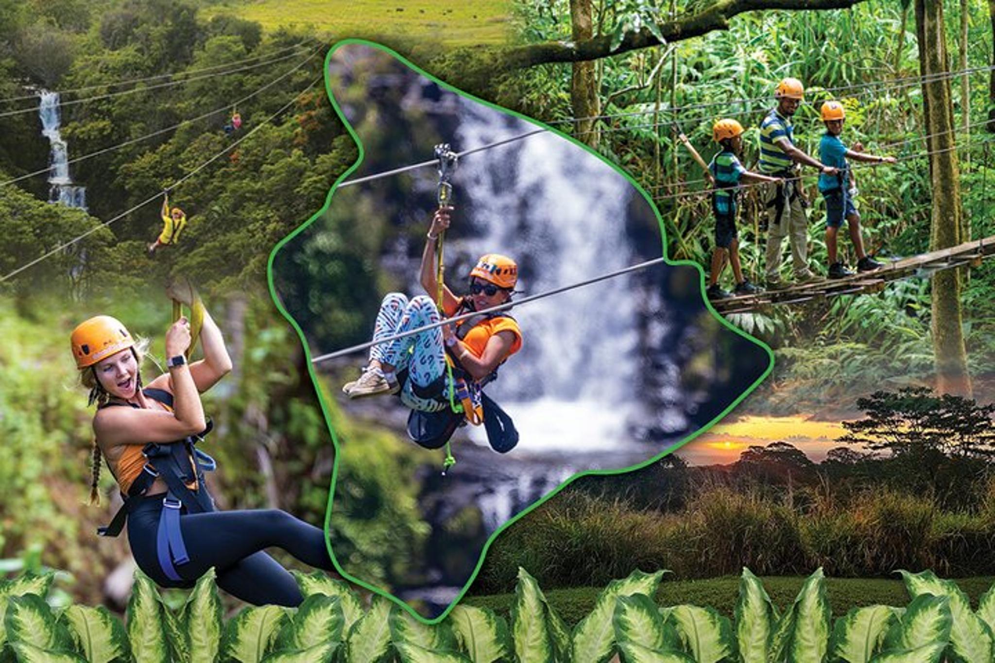 Big Island Zipline Adventure with Waterfall