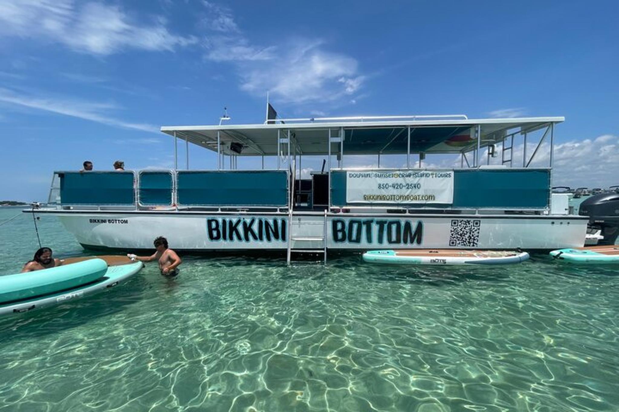 Destin Crab Island Swimming Tour on Bikkini Bottom Boat - Image 1