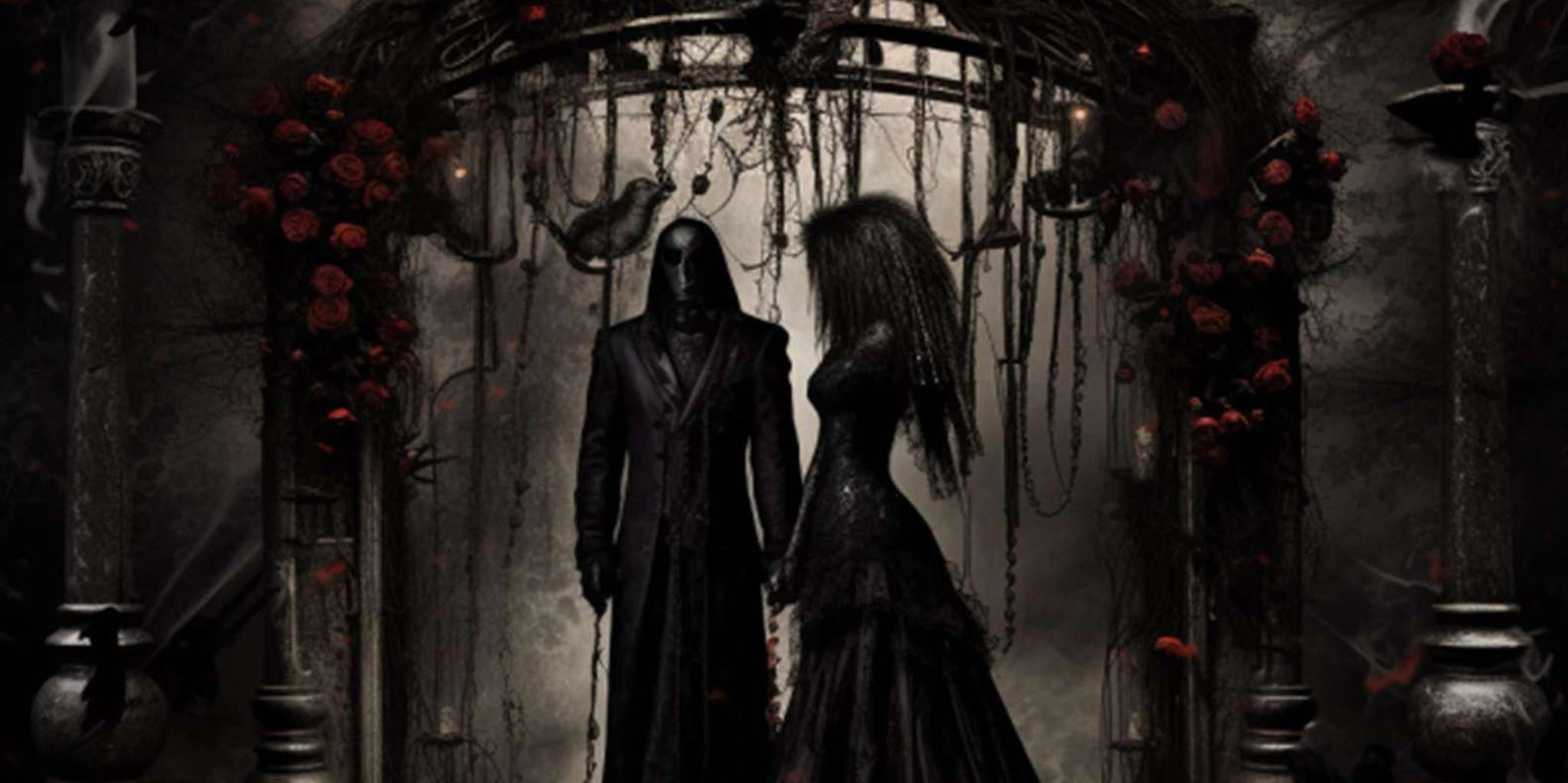 Las Vegas Gothic Wedding Ceremony with Photography