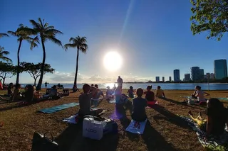 Honolulu Yoga Session at Sunset