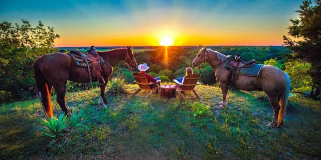 Waco Horseback Ride at Sunset - Image 1