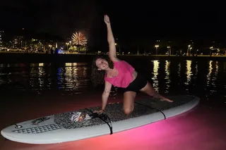 Honolulu SUP Yoga and Fireworks 90 Min