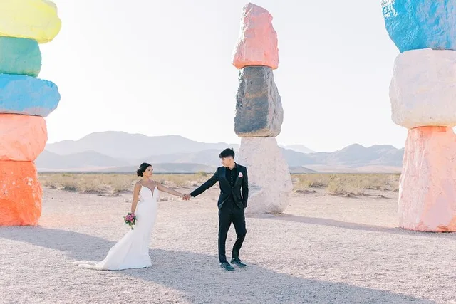 Las Vegas Wedding Ceremony at 7 Magic Mountains - Image 1