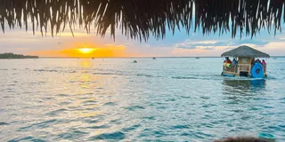 Destin Crab Island Tiki Boat Tour at Sunset