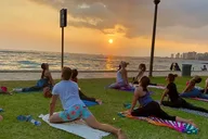 Waikiki Beach Yoga with Diamond Head Backdrop thumbnail 1
