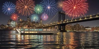 New York Harbor Fireworks Cruise with BBQ Buffet