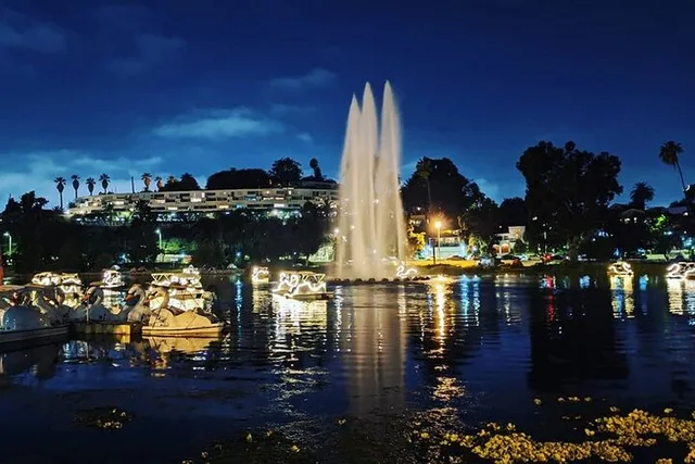 Los Angeles Swan Boat Ride at Night - Image 1