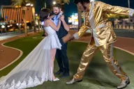 Las Vegas Elvis Wedding or Vow Renewal at Welcome Sign thumbnail 2
