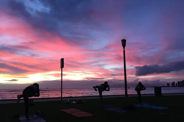 Waikiki Beach Yoga with Diamond Head Backdrop - Image 4