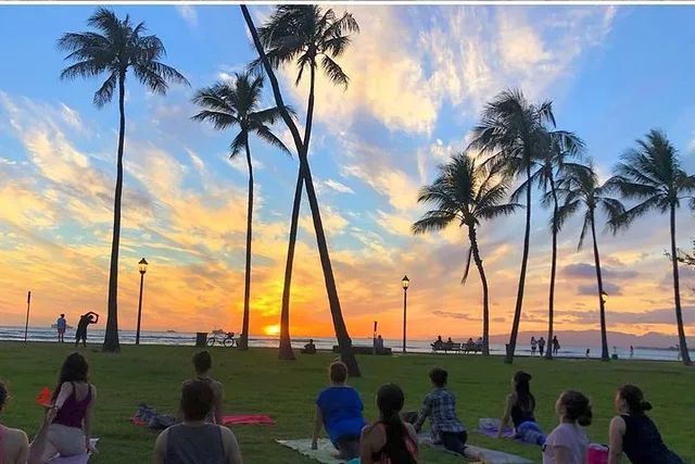 Waikiki Beach Yoga with Diamond Head Backdrop - Image 2