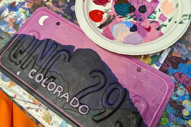 Estes Park Painted License Plate Class - Image 3