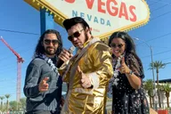 Las Vegas Elvis Wedding or Vow Renewal at Welcome Sign thumbnail 3
