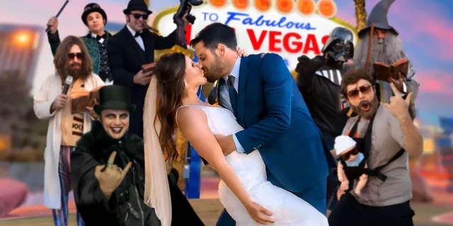 Las Vegas Wedding or Vow Renewal at Vegas Sign - Image 1