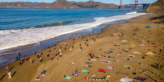 San Francisco Silent Disco Yoga at Baker Beach - Image 2