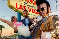 Las Vegas Elvis Wedding or Vow Renewal at Welcome Sign thumbnail 6