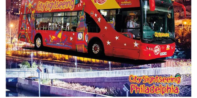 Philadelphia Open-Top Nighttime Bus Tour 1 hr 15 min - Image 1