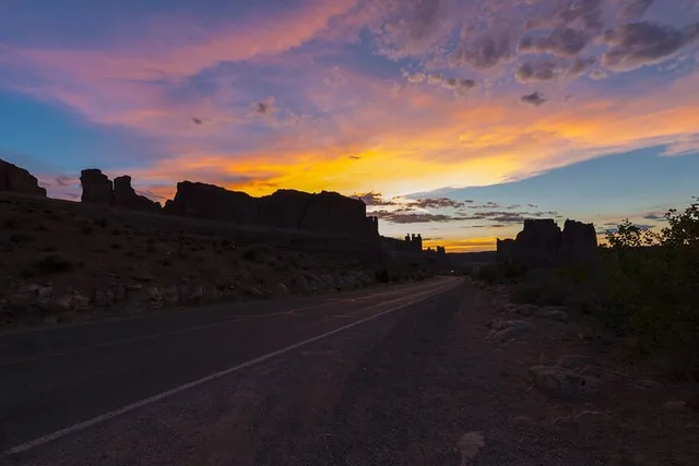 Moab Scenic Drive in Arches National Park at Sunset - Image 6