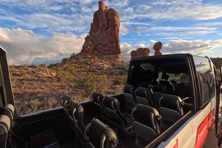 Moab Scenic Drive in Arches National Park at Sunset