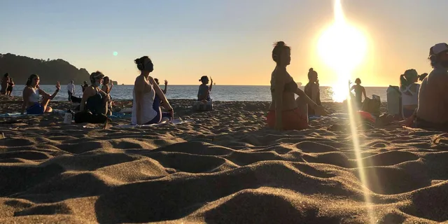 San Francisco Silent Disco Yoga at Baker Beach - Image 3