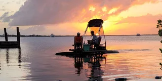 Key Largo Mini Pontoon Boat Tour at Sunset